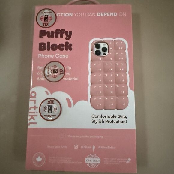 Artikl iPhone Pink Puffy Block Case For iPhone 15 Pro Max Comfortable Grip New - Picture 4 of 4